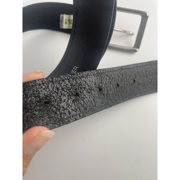 FOSSIL Men's Genuine Leather Black Belt w/Silver Metal Buckle Size 100/40 - Picture 8 of 15